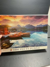 1000 Piece Jigsaw Puzzle Mountain Lake Boats Scenic Landscape 700x500mm