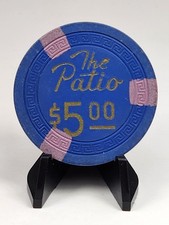 THE PATIO CASINO CHIP $5.00 LAS VEGAS NEVADA - CR #22 RATED R ($250-$299) 1954