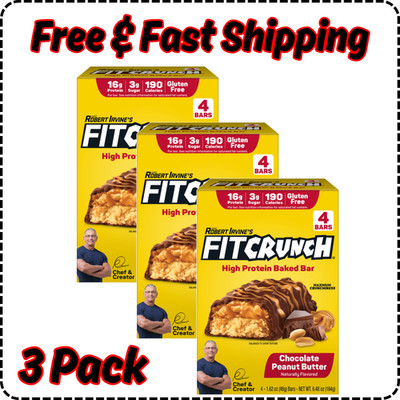 Chef Robert Irvine s Fit Crunch High Protein Baked Bars 12/Pack New