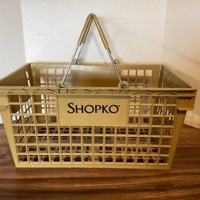 Rare SHOPKO closed Store Plastic Shopping Hand Basket Coated Wire Handles