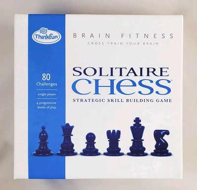 Solitaire Chess ThinkFun Game Logic Puzzle Brain Fitness 80 Challenges