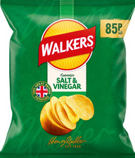 Walkers Salt And Vinegar Crisps 32 x 32.5g Priced Packs Tangy Crunch Snack