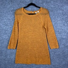 Moth Anthropologie Women's Knit Long Sleeve Mustard Gold Sweater M