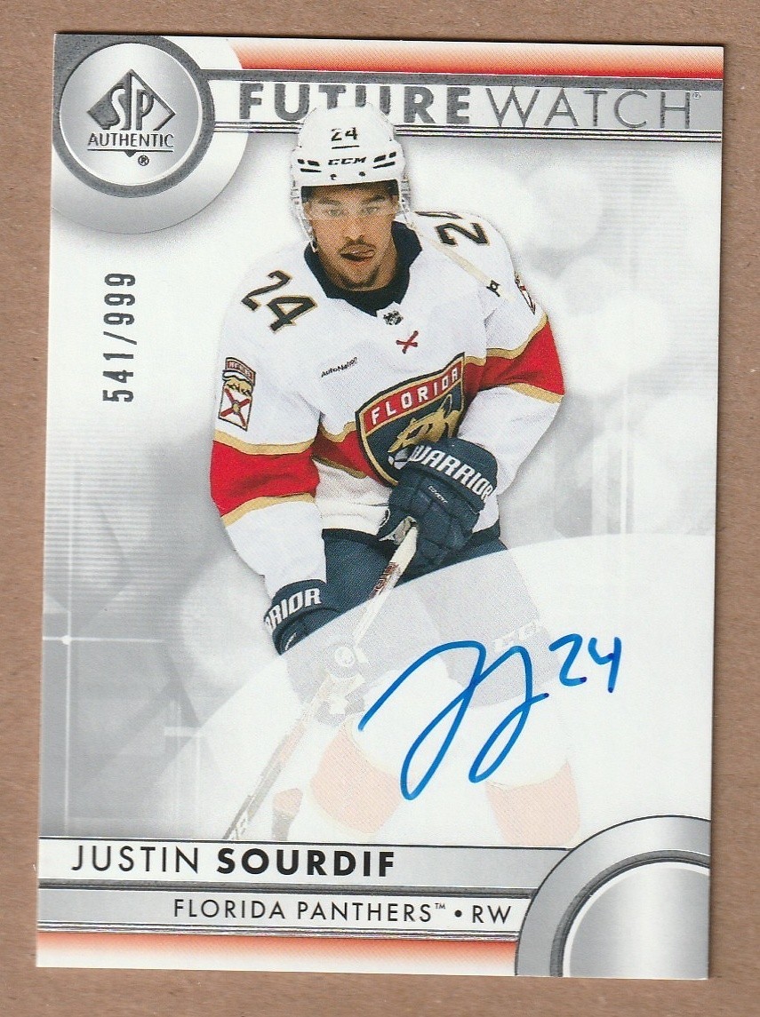 2023-24 SP Authentic Hockey JUSTIN SOURDIF Future Watch Auto 541/999