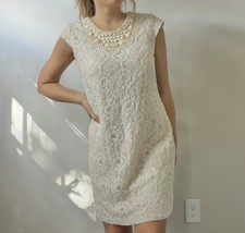 Vintage Ivory Floral Lace Boho Whimsy midi dress