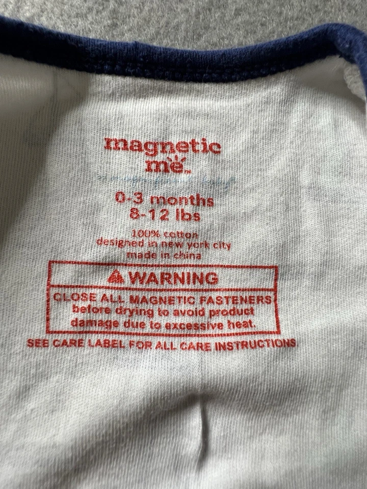 Magnetic Me Sleeper Footie Bebé Niño 0-3 Meses (8-12 libras) Blanco Azul Marino Barcos Envíos Foto 2 de 4