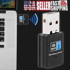 USB Wifi Adapter Dongle 300Mbps Wireless Lan Internet for Desktop Laptop PC