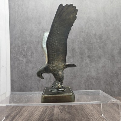 Swedish Bronze Eagle Sculpture 8  Tall Animal Figurine Made in Sweden Vintage