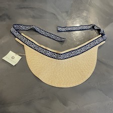 Sea Grass Womens Straw Sun Visor Hat With Adjustable Tie Band