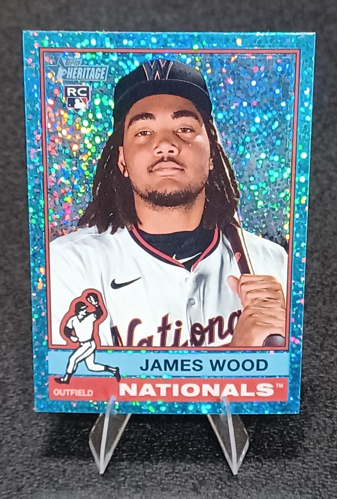 2025 TOPPS HERITAGE  JAMES WOOD LIGHT BLUE SPARKLE CHROME (RC) #231