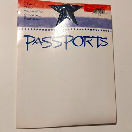Vintage Pantyhose Passports Nylon Sheer Queen Size Navy Blue