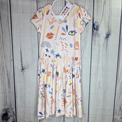 dot dot smile dress Size 5/6 Girls Pink Eyes Stars Gold Detail Cap Sleeve NWT Pink Category Autumn Whimsy Tank Dress |