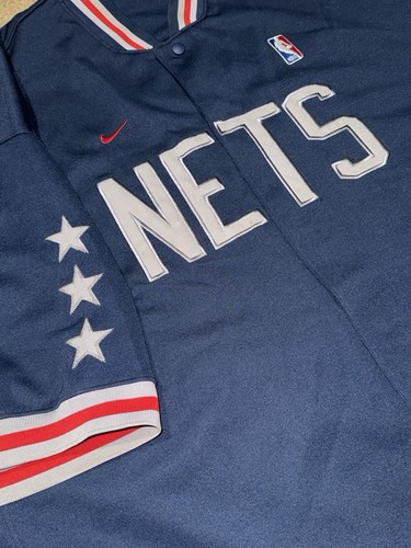 Vintage Nike Team Mens 3XL NBA Jacket New Jersey Nets 80 Warm-Up Button Up Snaps - Picture 6 of 10