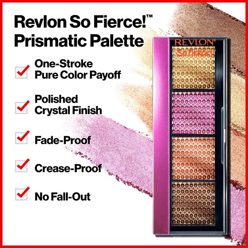 Revlon Eyeshadow Palette, So Fierce Prismatic Eye Makeup, Ultra Creamy Pigmented - Picture 2 of 7