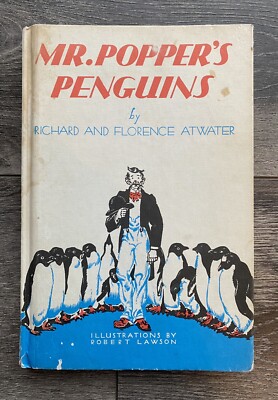 Mr. Popper's Penguins (1938) 50th printing -Hardcover- Antique Children's book