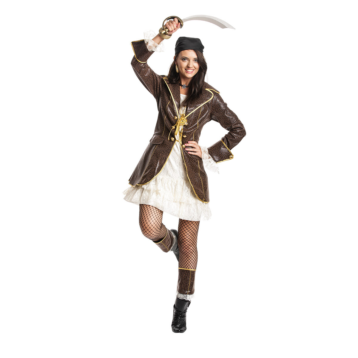Piratenkleid Damen Mit Korsett - Mittelalter Kostüm Mit Kopftuch, Gothic Renaissance Kleid Für Karneval