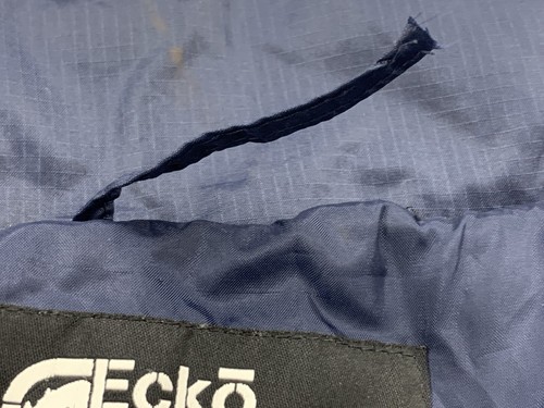 ECKO Function Y2k Puffer Jacket Mens 3XL Blue Packable Hood Streetwear Hip Hop - Picture 12 of 12