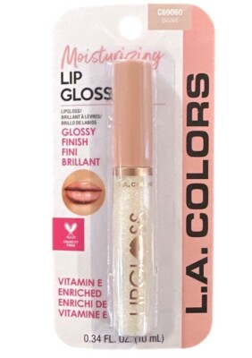 L.A. Colors Moisturizing Lip Gloss Glossy GLAZED Vitamin E 0.34 oz Clear Shimmer