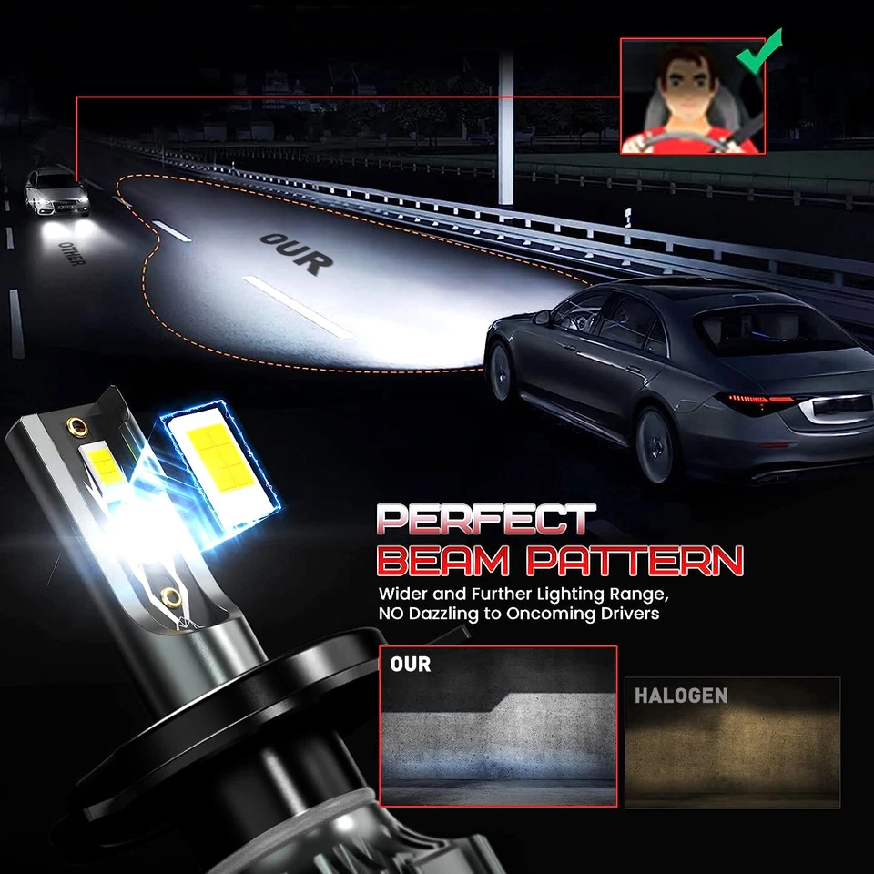 MODIGT H4 LED Headlight globes Hi-Lo Beam For Holden Barina i Hatchback 1994- - image 2 of 4