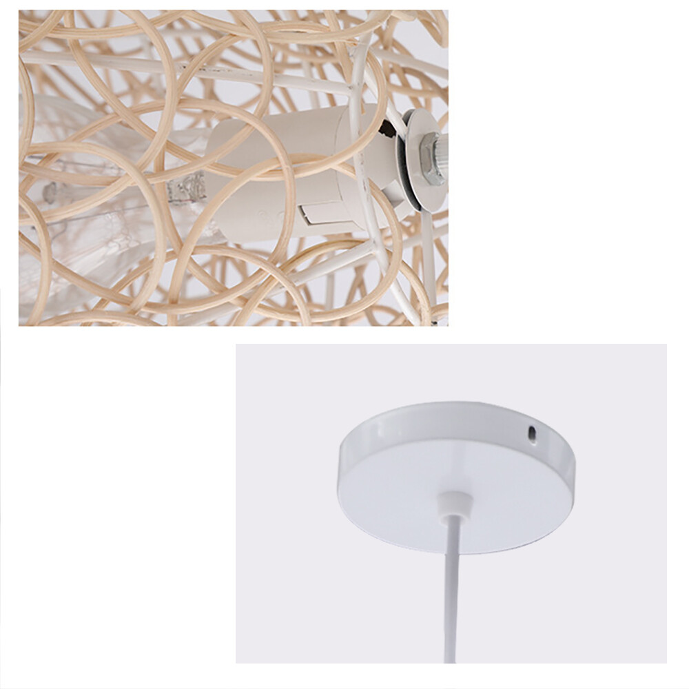 Rattan Chandelier Fish Shape Lantern Chandelier Fixture Hanging Ceiling Lamp