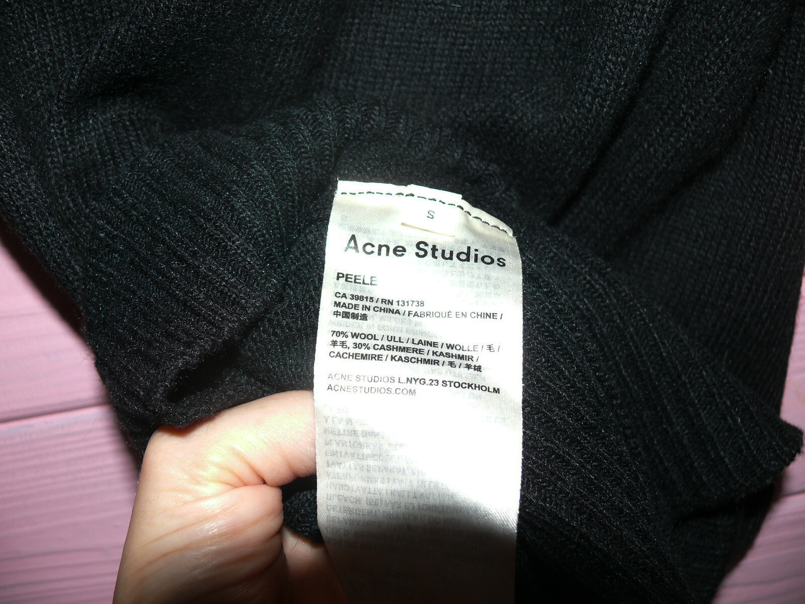 RRP $540 Acne Studios Cashmere+ wool  Crew Neck Jumper Sweater, Sz S-M image 3