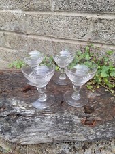 Antique Set Of 4 Edwardian Hand Blown Sherry. Port . Drinking Glasses. Hand...
