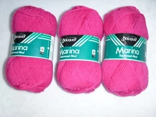 3 Skeins Bouquet Marina 100% Superwash Wool Yarn Color #6287 Bright Pink