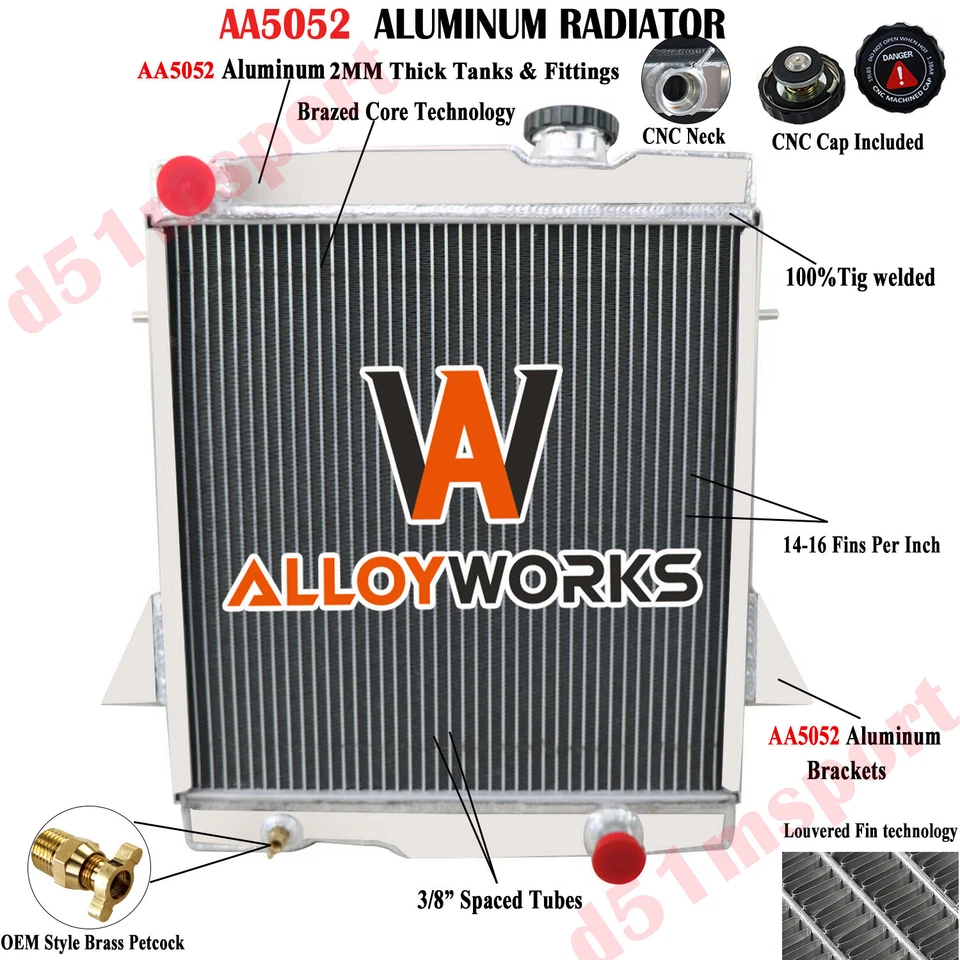 4 ROWS Aluminum Radiator For 1969-1974 1973 Triumph TR6 1967-1968 TR250 2.5L MT - Image 2 of 4