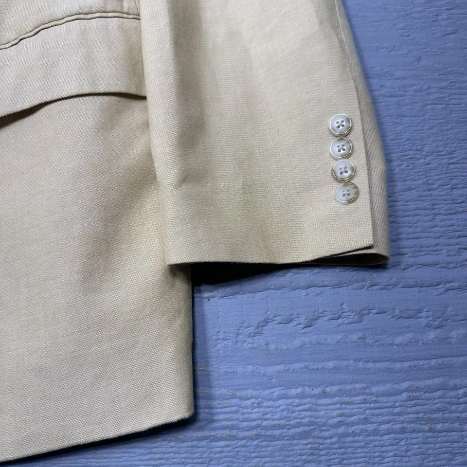 Abrigo deportivo Stafford para hombre 50R amarillo calce clásico algodón pecho único DEFECTUOSO Foto 4 de 4