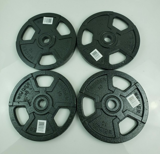 4 10 lb Weider Standard 1 inch Barbell Plate NEW 40 lbs Total eBay