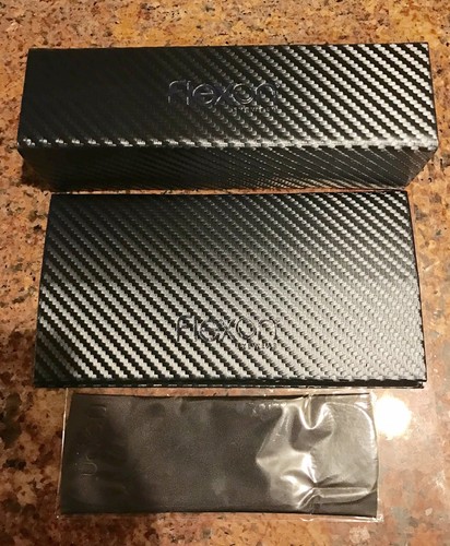 FIVE (5) Flexon Eyewear Folding Magnetic Rectangle Glasses Case & Cloth NEW - Picture 4 of 4