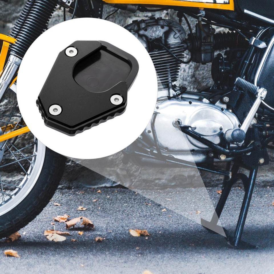 Motorcycle Kickstand Extension Side Stand Support Pad Black for Honda