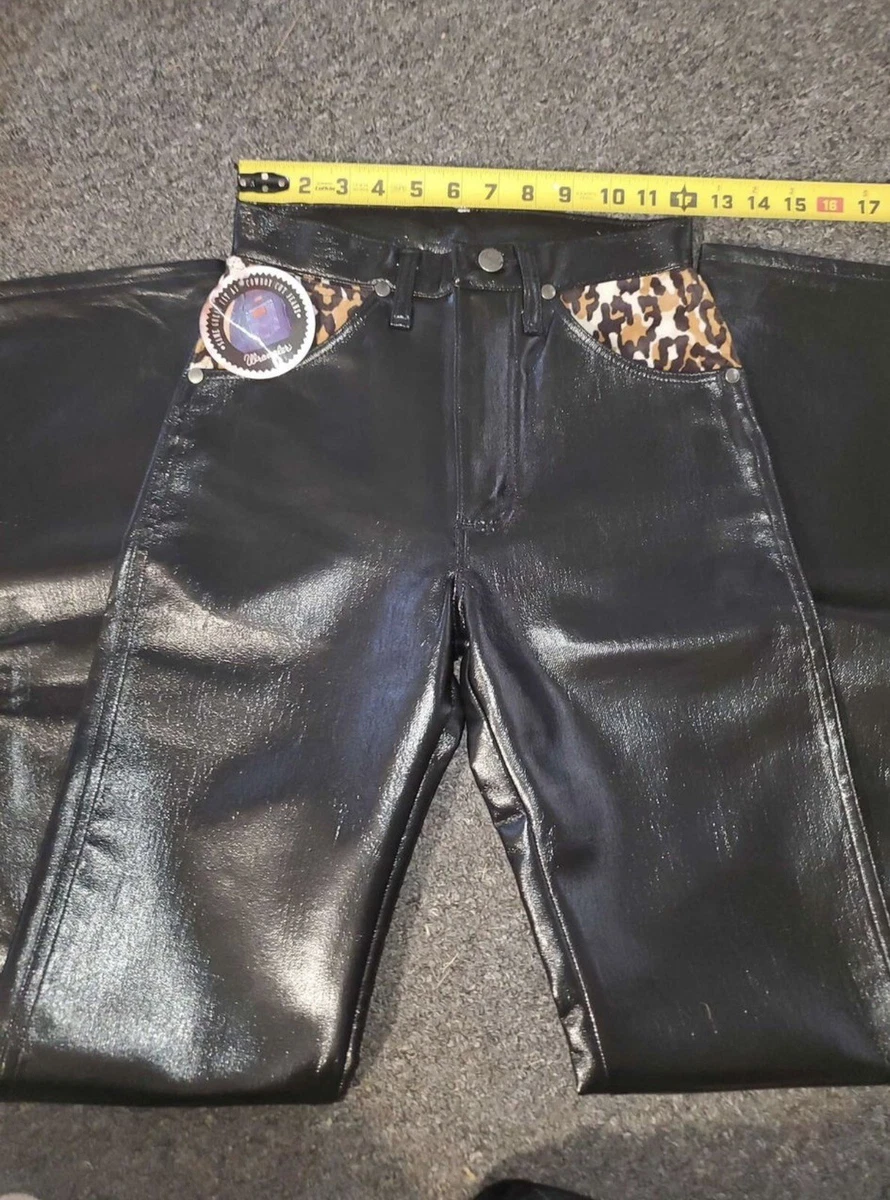 Leather cheap wrangler jeans