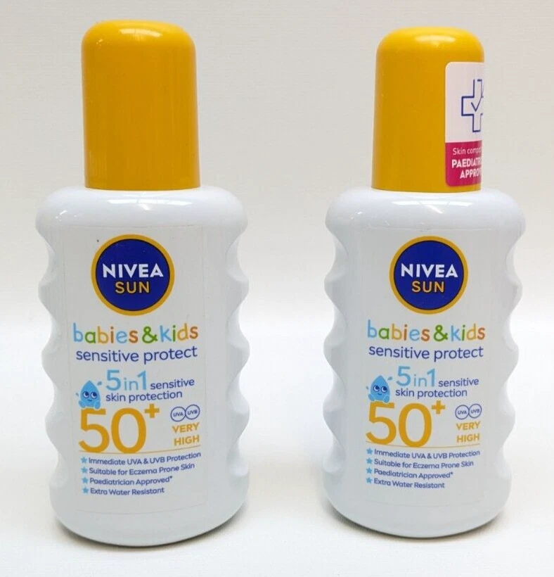 Product Image for 2 x Nivea Sun Babies & Kids Sensitive Spray (200ml) Sunscreen Spray with SPF 50+