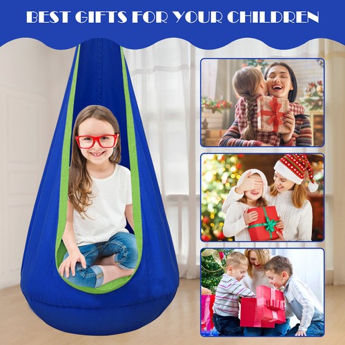 Children Kids Hammock Pod Swing Chair Tent Home Garden Outdoor Hanging Seat - Picture 27 of 28