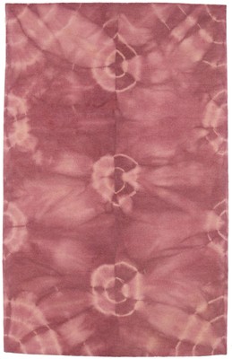 Hand-Tufted Deep Blush Tie-Dye Rug Modern Girls Room Decor Carpet 5x8 ft