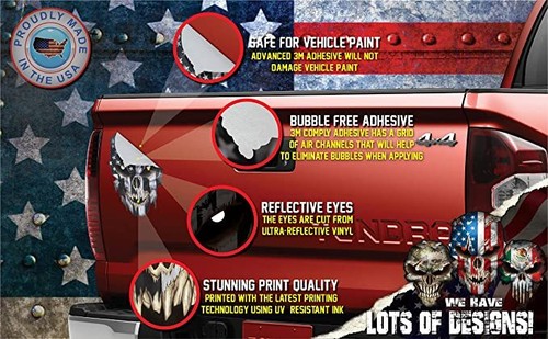 Skull Decal Sticker Car Truck Window Bumper Outdoor Vinyl Flag Military Police - Picture 14 of 106