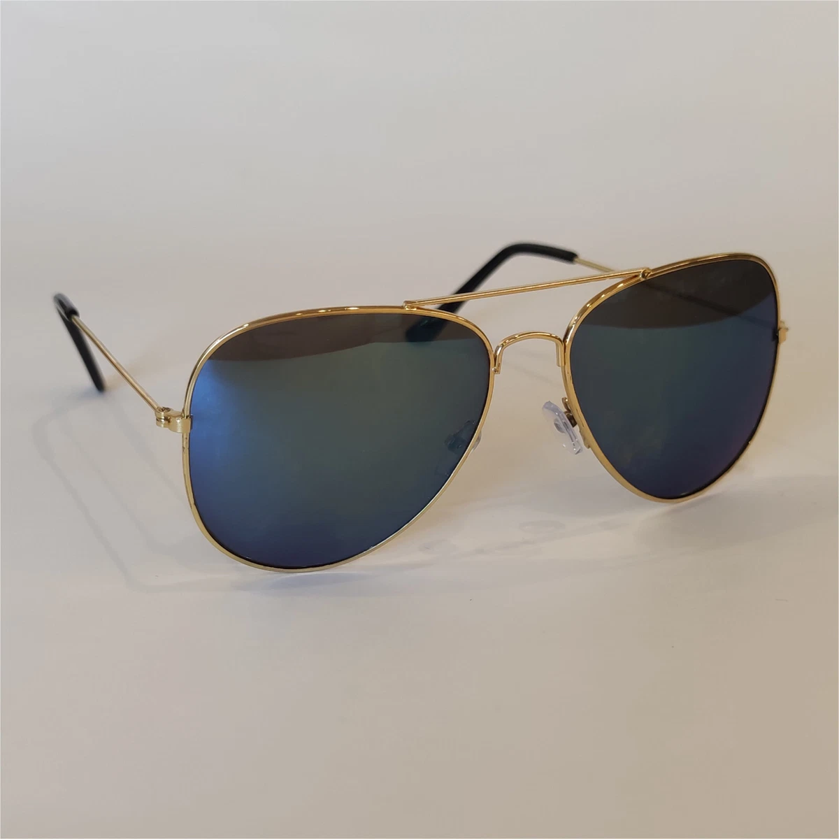 Sonnenbrille Pilotenbrille Fliegerbrille Brille Gold Blau Stylisch Cool
