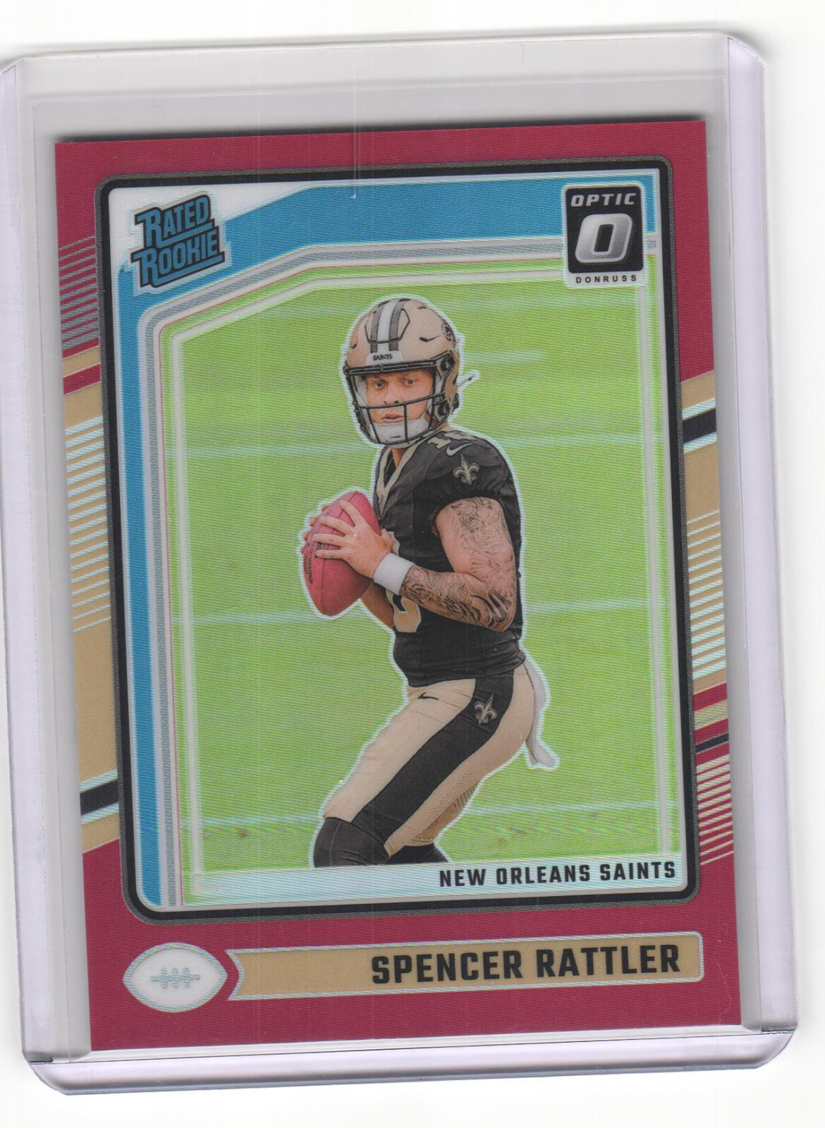 2024 Panini Donruss Optic Spencer Rattler Rated Rookie Red #55/125 Saints #289