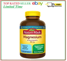 Nature Made Extra Strength Magnesium 400 mg, 180 Softgels