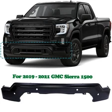 New Black Front Bumper Face Bar W/ Sensor Holes For 2019-2021 GMC Sierra 1500