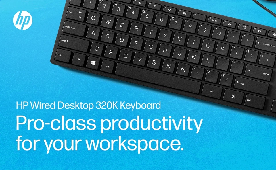 Lot x 50 HP Smart 320K Slim Wired Keyboard 108 Keys QWERTY L96909-001 L95712-001 - Image 2 of 4