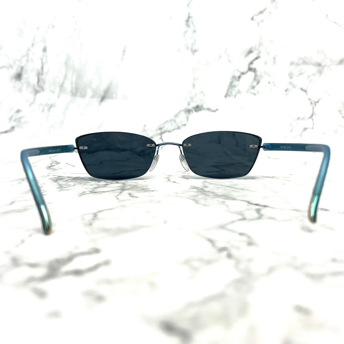 Silhouette 5379 6056 Blue Rimless Eyeglass Frames 40-17-130 Austria Authentic Silhouette 5379 40 6056 Titanium Blue Rimless Eyeglasses  main image 4