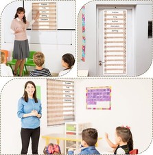 3 Set Pocket Charts for Classroom Include 7 Pocket Chart 14 Pocket, 10 Magnetic