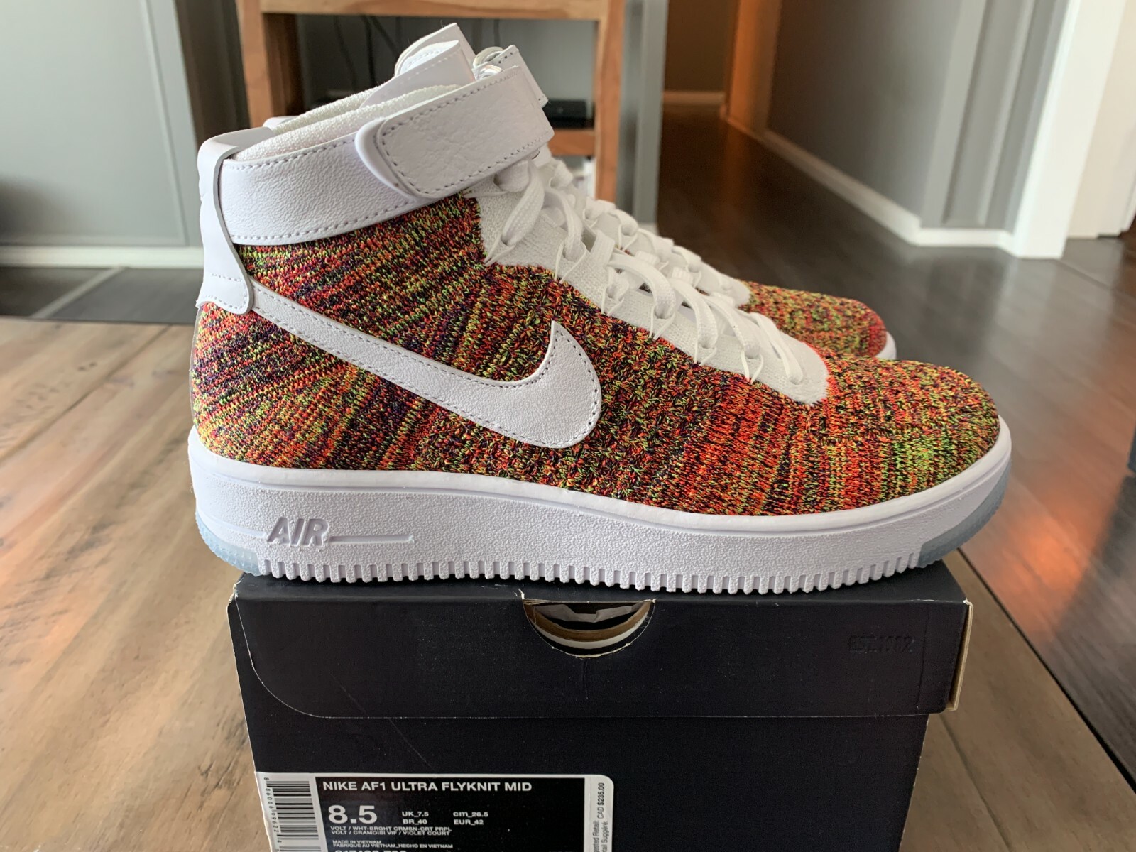 Nike Air Force 1 Flyknit Mid Multi 700 New in Box Size 8.5 | eBay