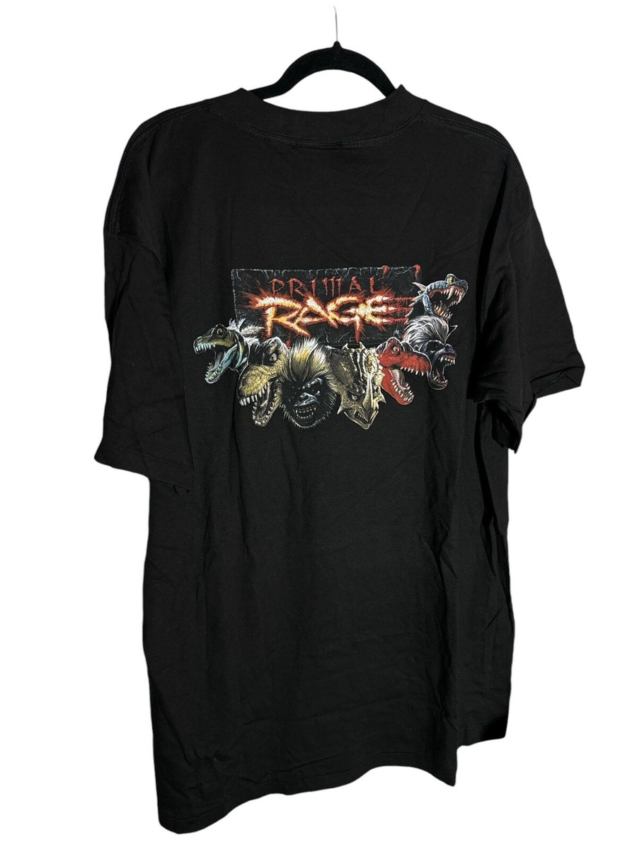 Vintage Primal Rage Video Game T Shirt 90s Black Size XL | eBay