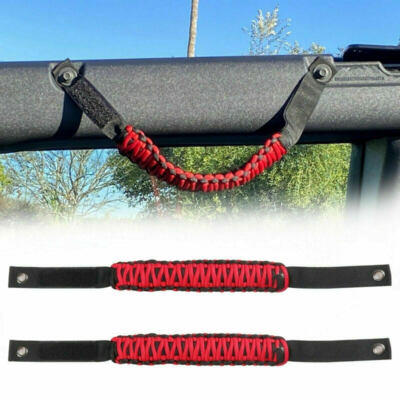 Sukemichi For Bronco Grab Handles, Paracord Roll Bar Grab Handles For 2021 2022 2023 2024 2025 Ford Bronco Accessories 4 Door 2 Door Blue 2 Pack