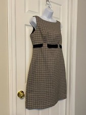 Jones Wear Dress Classy Black/Off White Sleeveless Sheath Dress Sz 10 NWOT