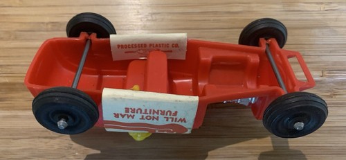 1950s New Old Stock B Line Aurora Illinois USA Red Plastic Hot Rod Toy Roadster - Bild 5 von 5