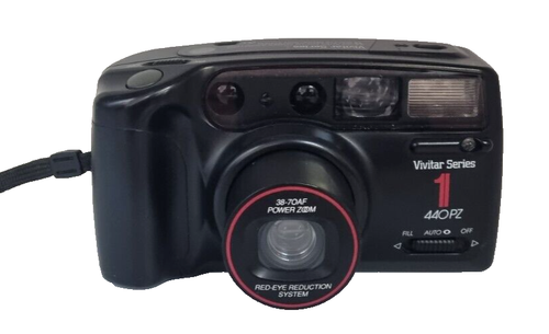 Vivitar Series 1 440PZ Power Zoom analoge Kompaktkamera 35 mm – schwarz (Q6)